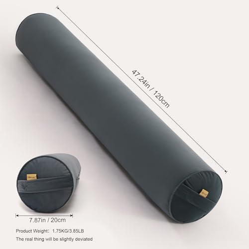Body Pillow for Adults,Long Round Pillow,Big Cylindrical Pillow,Large Full Bolster Pillows for Side Sleepers (Charcoal Gray, 47.24"*7.87") - color: Charcoal Gray, size: 47.24"*7.87"