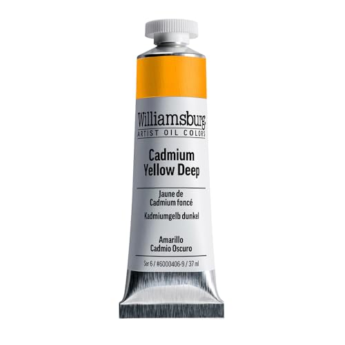 Williamsburg Artist Oil Colors, Cadmium Yellow Deep, 37 ml Tube | Artist grade oil paint delivering rich texture, high pigment load, and distinctive handmade character. - color: Cadmium Yellow Deep, size: 1.25 Fl Oz (Pack of 1)