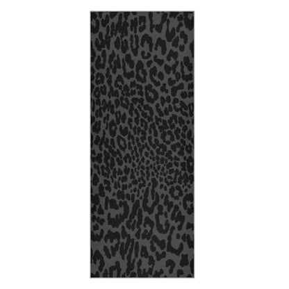 YETTASBIN Leopard Black Yoga Mat Towel, Non Slip Sweat Absorbent Hot Yoga Towel Portable Lightweight Travel Workout Towel with Storage Bag for Home Yoga, Pilates, Fitness 73x 27 Inch
