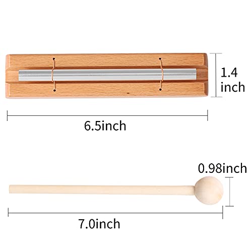 Musfunny Energy Chimes Hand Bells: Solo Tone Chime Music Instrument | Wooden Hand Chime Percussion with Mallet for Yoga Meditation Sound Healing Teachers' Classroom Tools - color: Tone 1