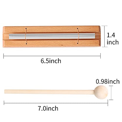 Musfunny Energy Chimes Hand Bells: Solo Tone Chime Music Instrument | Wooden Hand Chime Percussion with Mallet for Yoga Meditation Sound Healing Teachers' Classroom Tools - color: Tone 1