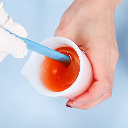 Nicpro Silicone Stir Sticks Kit - 2 PCS Resin Popsicle Sticks & 2 PCS Spatula Scraper for Mixing Resin, Wax, Paint, Epoxy, DIY Crafts