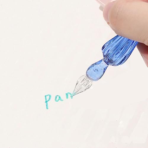 Leadigol 6PCS Vintage Glass Dipping Pen, Handmade Glass Dip Pen, High Borosilicate Crystal Dip Pen Glass Signature Pen, Signature Calligraphy Fountain Pen