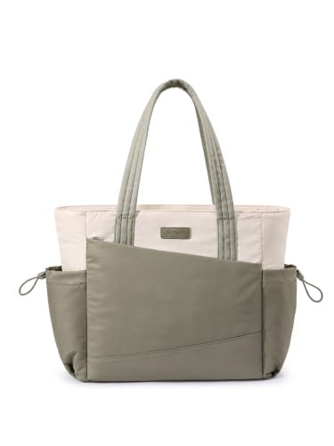LOVEVOOK Travel Tote Bag for Women, Fits 15.6-Inch Laptop - color: Green-white, size: 15.6 inch
