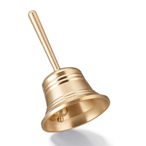 2.05IN Brass Hand Bell, Small Call Bell, Dinner Hand Bell, Suitable for Seniors Bedside, Games, Pet Training and More