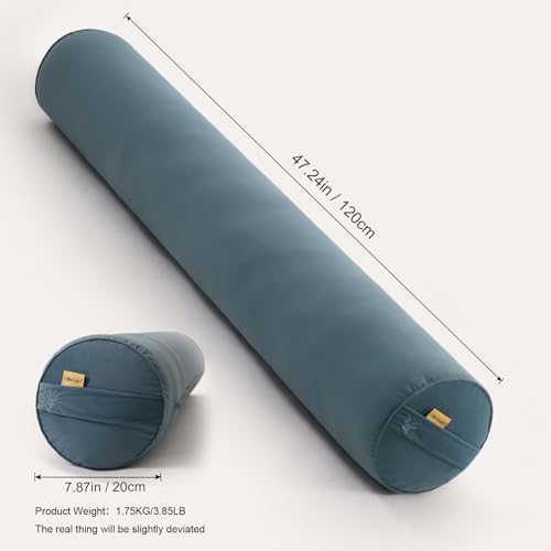 Body Pillow for Adults,Long Round Pillow,Big Cylindrical Pillow,Large Full Bolster Pillows for Side Sleepers (Slate Blue, 47.24"*7.87") - color: Slate Blue, size: 47.24"*7.87"