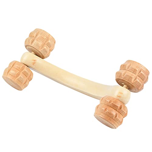 LALAFINA Massage Roller Wooden Back Massager Roller for Muscle Tension Relief Handheld Body for Yoga Stretching Blood Circulation Portable 6.29 X 2.67 X 2.36 in