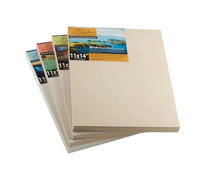 Da Vinci Pro Medium Textured Gesso Panel -9x12" - 6 Pack - 7/8" Depth Wood Panels for Painting - Accepts Mediums Like Canvas - for Oils, Acrylics, Mixed Media, Pastels & Drawing Sticks - size: 9x12" - 6 Pack, style: 7/8" Depth