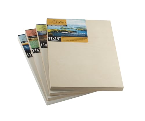 Da Vinci Pro Medium Textured Gesso Panel -8x10-6 Pack - 7/8" Depth Wood Panels for Painting - Accepts Mediums Like Canvas - for Oils, Acrylics, Mixed Media, Pastels & Drawing Sticks - size: 8x10" - 6 Pack, style: 7/8" Depth