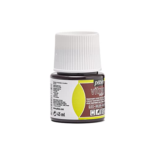 Pebeo Vitrea 160, Glossy Glass Paint, 45 ml Bottle - Earth Brown - color: Earth Brown