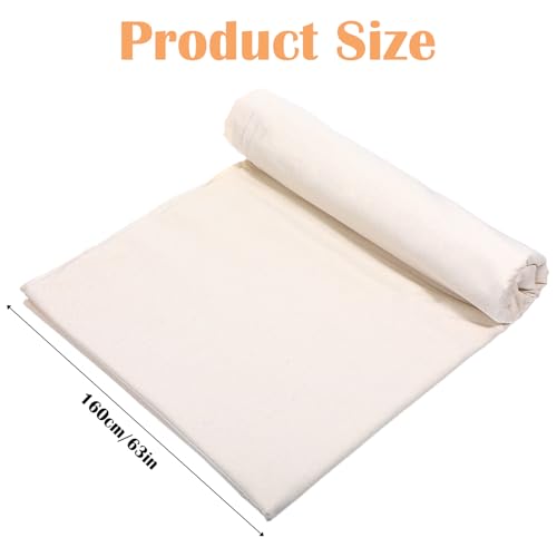 3 Yards 100% Cotton Canvas Fabric by The Yard, 63'' Wide (7oz) Natural Cotton Duck Canvas Fabric for Sewing Arts & Crafts, Backings, Covers