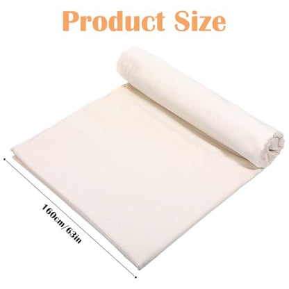 3 Yards 100% Cotton Canvas Fabric by The Yard, 63'' Wide (7oz) Natural Cotton Duck Canvas Fabric for Sewing Arts & Crafts, Backings, Covers