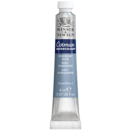 Winsor & Newton Cotman Watercolor Paint, 8ml Tube, Iridescent Blue | Introductory Watercolor made with Fine Art Pigments, Perfect for Beginners, Lightfast & Permanent, Good Tinting Strength - color: Iridescent Blue, style: 0.27-oz Tube