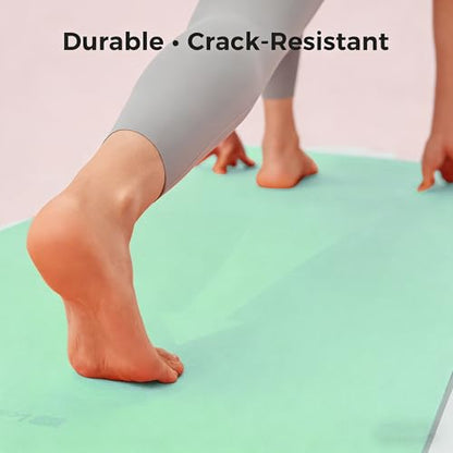 Keep 72" x 24" TPE Yoga Mat Non Slip, 1/4 Inch (6mm) Exercise Mat for Home Workout, Gym, Yoga, Pilates & Stretching with Carrying Strap, Oat White - color: Mint green