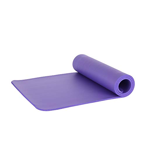 LOKATSE Home All Purpose Thick Yoga Mat with Carrying Strap High Density - color: Purple