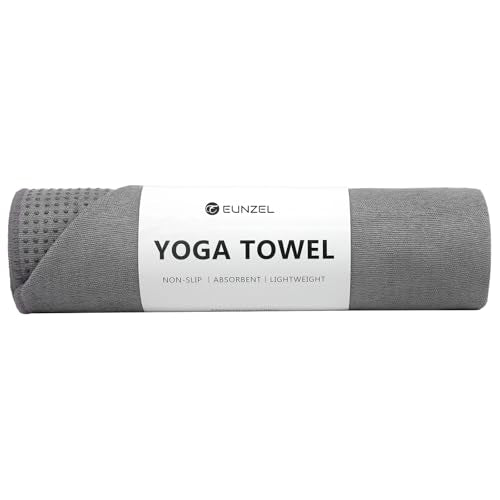 Eunzel Yoga Towel,Hot Yoga Mat Towel with Grip Dots Sweat Absorbent Non-Slip for Hot Yoga, Pilates and Workout 24" x72", Dark Gray | Grip Dot Non Slip, Sweat Absorbent Microfiber, Hot Yoga & Pilates, Workout Stability - color: Dark Grey, size: 72" x 24"