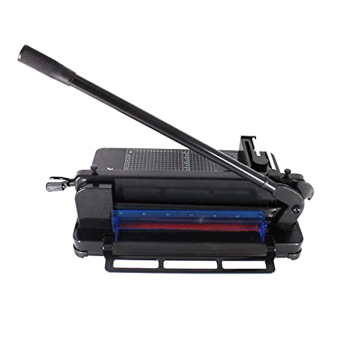 Heavy Duty Guillotine Paper Cutter - 400 Sheets Capacity, A4 12" Stack Paper Trimmer, Steel Base, Black - size: A4-12'' PAPER CUTTER
