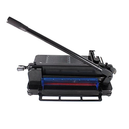 Heavy Duty Guillotine Paper Cutter - 400 Sheets Capacity, A4 12" Stack Paper Trimmer, Steel Base, Black - size: A4-12'' PAPER CUTTER