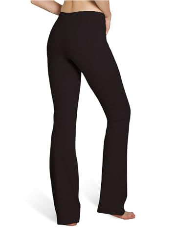 Houmous S-XXXL 29''31''33''35'' Inseam Women's Cotton Bootcut Pants Inner Pocket - color: Black, size: Medium/35" Inseam