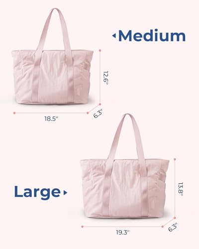 BAGSMART Gym Tote Bag for Women, 24L/28L Travel Tote Yoga Mat Bag - color: Baby Pink, size: Medium