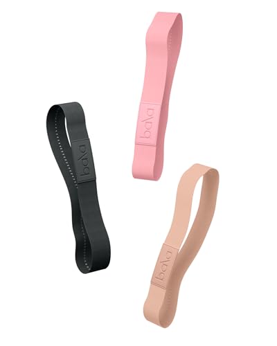 Bala Bands Resistance Bands, Non-Slip Fabric Exercise Bands - color: BLUSH, CHARCOAL, SAND, size: Compact Bands (Set of 3)