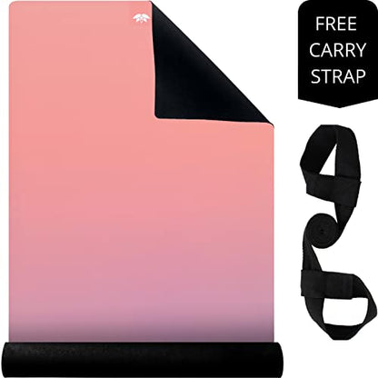 Plyopic All In One Yoga Mat | Luxury Sweat-Grip Mat/Towel Combo | Ideal for Yoga, Hot Yoga, Bikram, Pilates, Workout & Exercise | Eco-Friendly Natural Rubber - color: Ombre