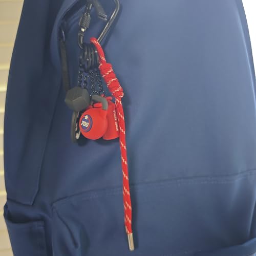 Fitness Keychain Barbell Dumbbell Keychain Bag Purse Charms Gym Lovers Fitness Enthusiast Gift Bag backpack Charms - color: Red+black