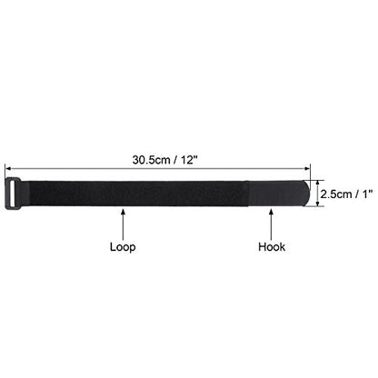 Wisdompro 12 Pack 1 x 12 Inch Long Hook and Loop Tie Down Straps Heavy Duty - size: 1 x 12 Inch, 12 Pack