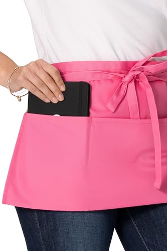 Chef Works Unisex Waitress Apron - color: Hot Pink