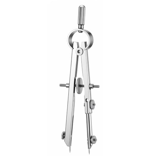 4.3 Inch Spring Divider Caliper, Precision Compass Scribing Tool Adjustable Spring Wing Divider for Clock Maker, Woodworking, Leather Craft, Metalworking, Geometry Drawing, Silver