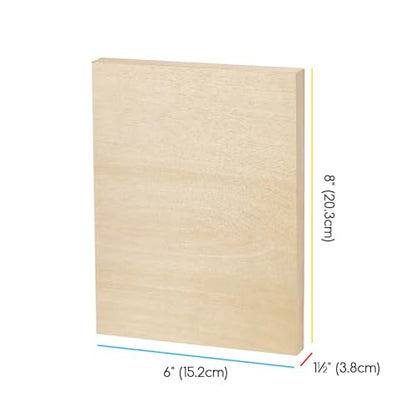 MEEDEN Unfinished Wood Canvas Board:6x8 Canvas Panel Pack of 4 | 1-1/2" Deep Wooden Panel Board, Blank Cradled Wood Art Board for Painting - Rectangle - size: 6x8/4 Pcs