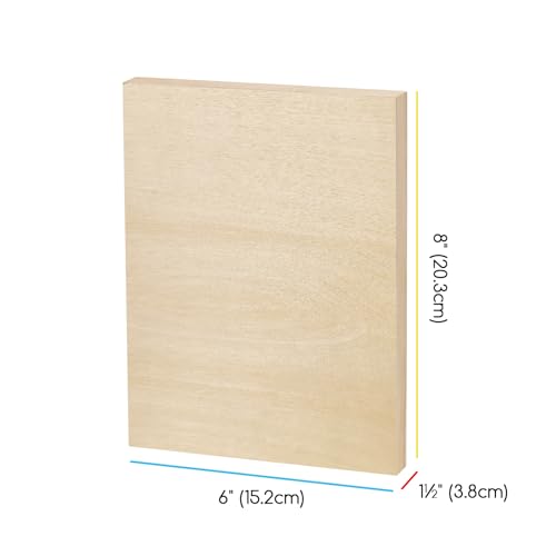 MEEDEN Unfinished Wood Canvas Board:6x8 Canvas Panel Pack of 4 | 1-1/2" Deep Wooden Panel Board, Blank Cradled Wood Art Board for Painting - Rectangle - size: 6x8/4 Pcs