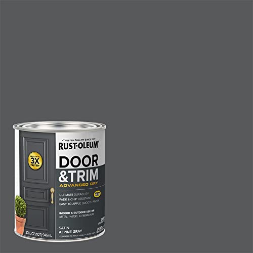 Rust-Oleum 369387 Advanced Dry Door & Trim Paint, Quart, Satin Alpine Gray - color: Satin Alpine Gray