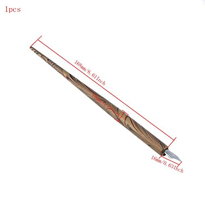 Wooden Dip Pen Set for Calligraphy Writing Painting, Dark Gold | Drawing Dip Pen, with 7 Nibs