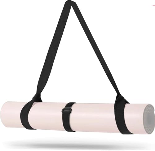 1Pc Black Yoga Mat Carrier Strap, Exercise Mat Carrier Adjustable Sling Weight Loss Fitness Binding Rope