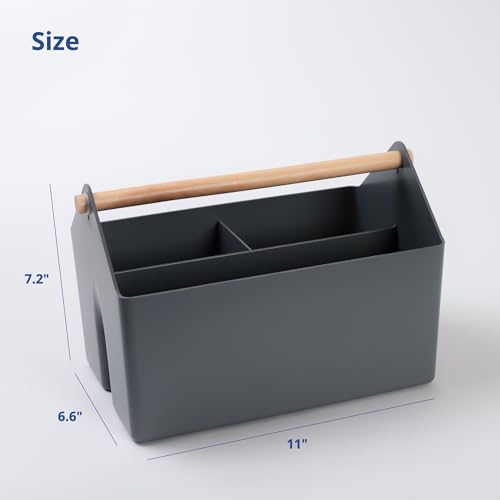 BLUE GINKGO Storage Basket, Medium 4.5L, Grey, Made in Korea | Portable. Divided Storage Bin. Everyday Organization. - color: GREY, size: Medium