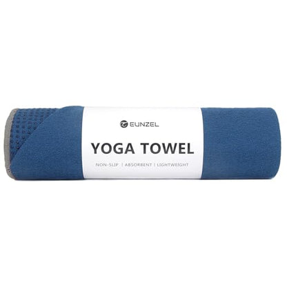 Eunzel Non Slip Hot Yoga Mat Towel with Grip Dots, 72" x 24" - color: Steel Blue, size: 72" x 24"