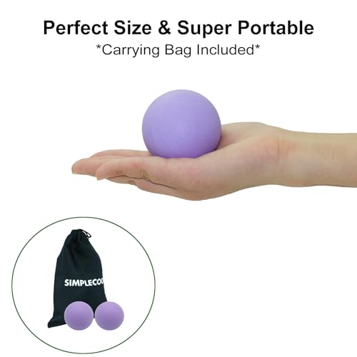 Hard Lacrosse Ball Massage Ball Therapy. Firm Trigger Point Massager Tool for Deep Tissue Yoga Physiotherapy Myofascial Release Muscle Relax Plantar Fasciitis Pain Relief (2 Pack) (Purple) | For Trigger Point Deep Tissue Myofascial Release Muscle Relax Pl