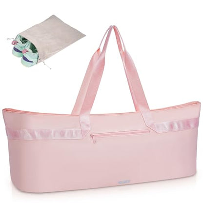 Large Yoga Mat Tote Bag for Women with Holder Strap,Pilates Gym Tote Bag with Shoes Bag & Wet Pocket