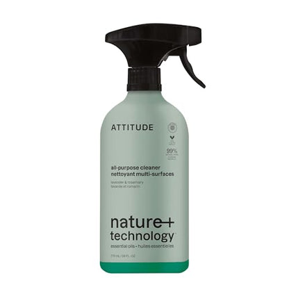 ATTITUDE All-Purpose Cleaner Spray, Natural Origin Ingredients, EWG Verified, Ammonia-Free, Removes Fingerprints, Dust and Dirt, Streak-Less, Lavender & Rosemary, 26 Fl Oz - size: 26 Fl Oz (Pack of 1)