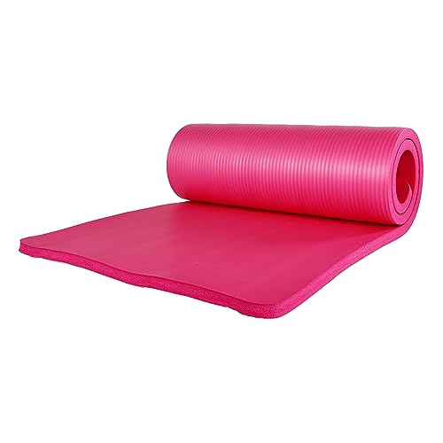 BalanceFrom 7-Piece Yoga Set with 71x24x1 Inches Extra Thick Mat and Carrying Sling – Includes 2 Blocks, Stretch Strap, 2 Towels, and Knee Pad for Home, Studio, and Gym Workouts - color: Pink