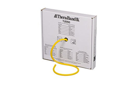 THERABAND Latex Resistance Tubing, Yellow, Thin Level 1, 25 ft Roll, Professional Grade for Upper and Lower Body Workouts, Cut-to-Length, Color-Coded Resistance Levels - color: Level 1 / Light - Yellow