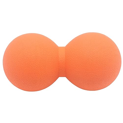 Hard Peanut Massage Ball, Double Lacrosse Massage Ball. Deep Tissue Massager Mobility Roller for Physical Therapy Myofascial Release Trigger Point Muscle Relax Pain Relief Acupressure (Orange) | Mobility Massager Tool for Deep Tissue Physical Therapy Myof
