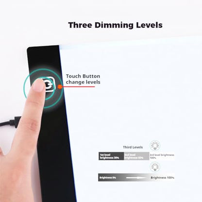 A2 Large Tracing LED Light Pad Kits for Diamond Art, Sketching, Painting - Adjustable Brightness, Sketching, Tracing - USB Powered DIY Diamond Art Light Box with Bead Storge Container, Pens, Clips - size: A2 Kit