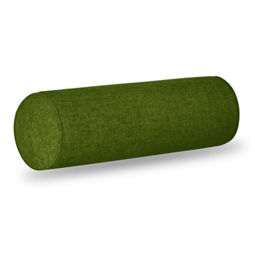 Durable Neck Cervical Pillowcases, Throw Pillow Cover– Perfect for Memory Foam Neck Roll Pillows&Neck Roll Pillow, Easy to Wash & Matches Your Sofa/Bed (Olive-Yellow, 6x18) - color: Olive-yellow, size: 6x18