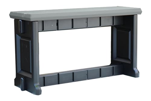 Bench, Deep Grey Top with Black Sides, 1 Pack - Proudly Made in The USA, Click and Lock Hardware-Free Assembly, Durable and Stylish Outdoor Seating - color: Deep Grey/Black, size: 1 Pack