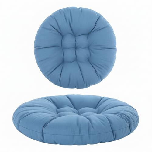 Extra Large Floor Cushion Seating Round Floor Pillow Papasan Swing Cushion for Adults Oversized Playroom Pillows Reading Nook Big Pillow for Sitting Yoga Living Room Sofa (Lake Blue, Classic) - color: Lake Blue, style: Classic