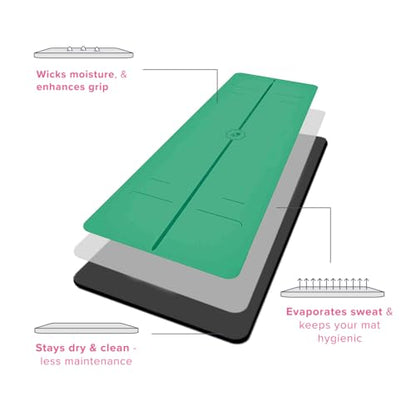 Liforme Evolve Yoga Mat - Patented Alignment Design, Advanced Non-Slip Grip - color: Green