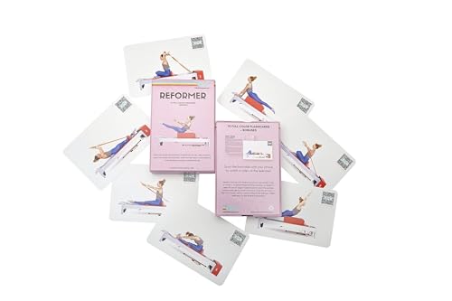 OnlinePilatesClasses Pilates Reformer Deck with Free Video Tutorials, Fitness Flash Cards with 79 All-Levels Cards for Home Gym Exercise, Reformer Not Included - color: Reformer Deck 79 Cards