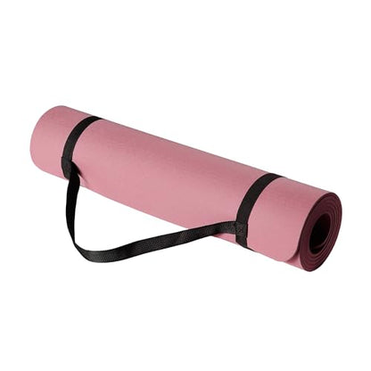 Amazon Basics 1/4 Inch Thick TPE Exercise Yoga Mat with Carrying Strap - color: Plum